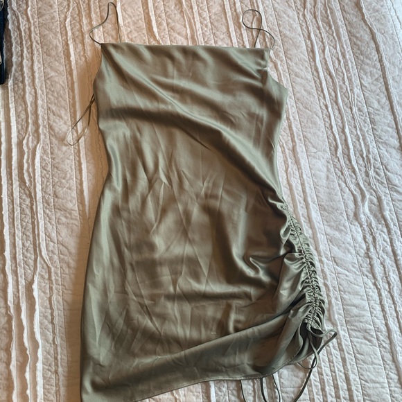 light green topshop ruched dress (worn once) - Picture 1 of 4